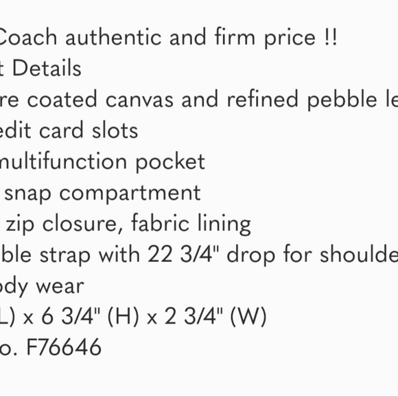 NEW COACH Sig Mia Crossbody - Picture 8 of 14